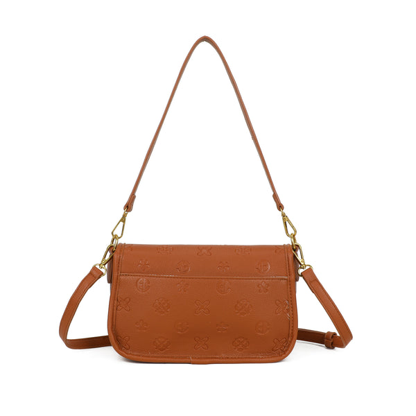 Borsetta sella a spalla in ecopelle e stampa a rilievo Enrico Coveri EC2229