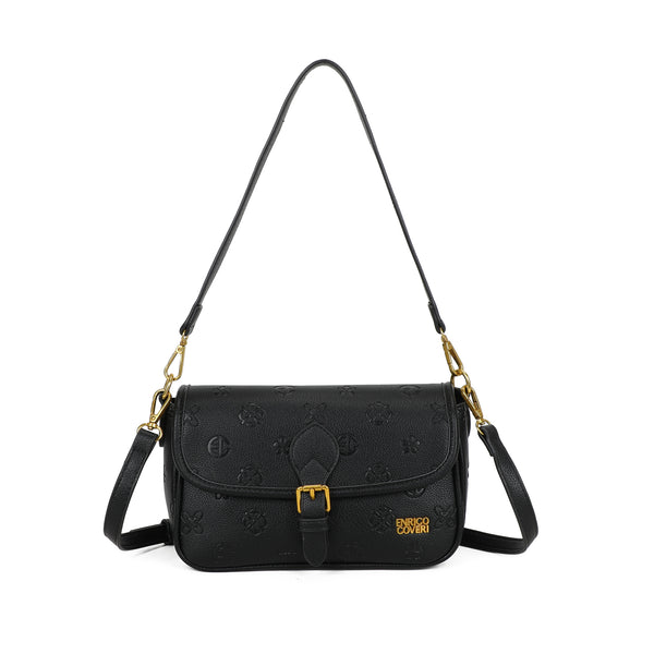 Borsetta sella a spalla in ecopelle e stampa a rilievo Enrico Coveri EC2229