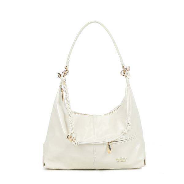 Borsa a spalla in ecopelle lucida con doppio manico Mariella Burani MB018
