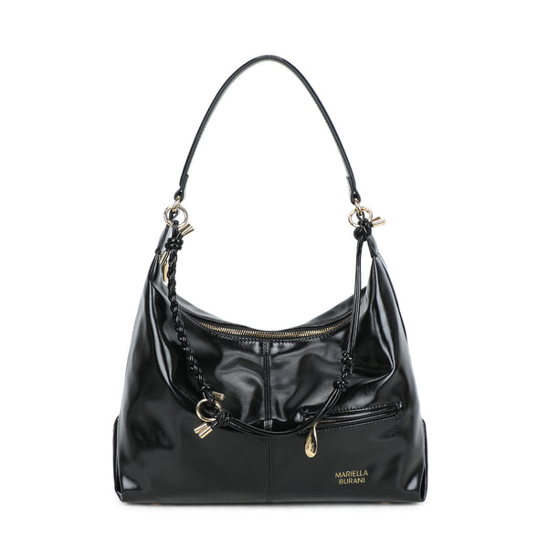 Borsa a spalla in ecopelle lucida con doppio manico Mariella Burani MB018