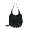 Borsa hobo a spalla in ecopelle scamosciata con frange Valentino Creations VC7089
