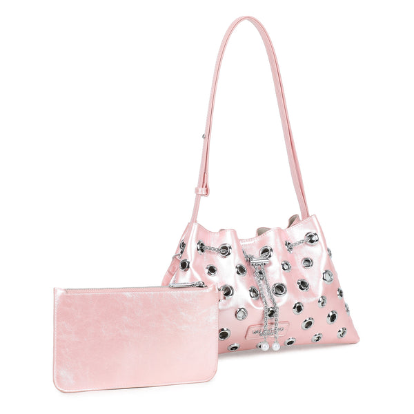 Borsetta a spalla a sacca in ecopelle metallizzata Valentino Creations VC2020