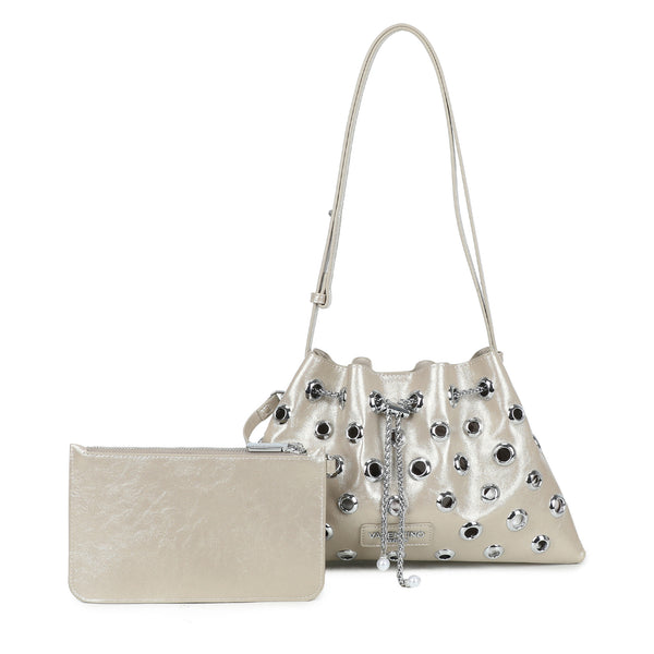 Borsetta a spalla a sacca in ecopelle metallizzata Valentino Creations VC2020