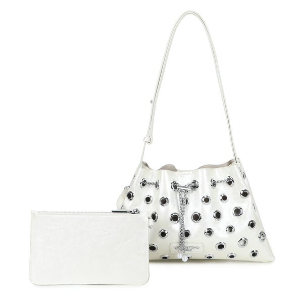 Borsetta a spalla a sacca in ecopelle metallizzata Valentino Creations VC2020