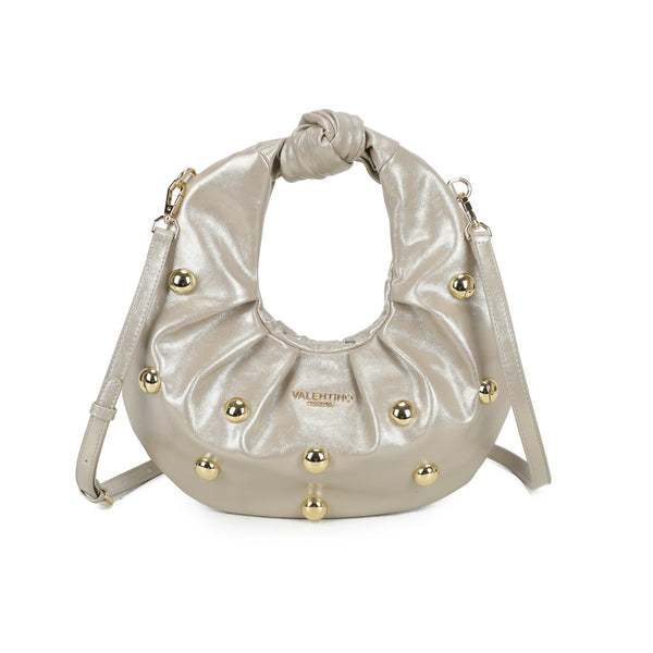 Borsetta in ecopelle metallizzata a spalla Valentino Creations con borchie VC2016