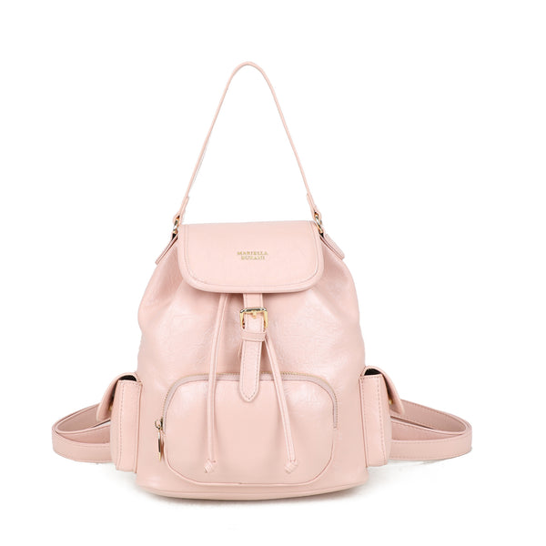 Zainetto in ecopelle con tasche e patta e chiusura a coulisse MB7062