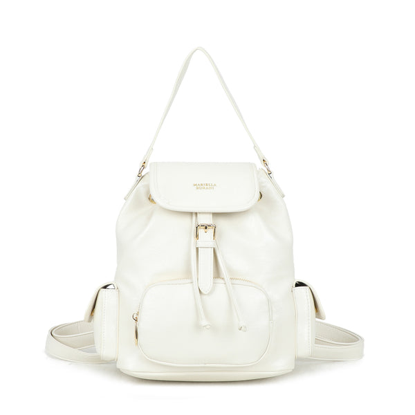 Zainetto in ecopelle con tasche e patta e chiusura a coulisse MB7062
