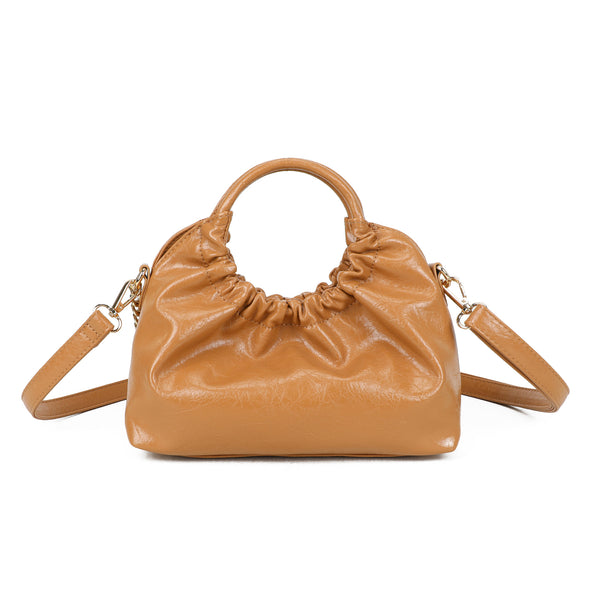 Borsetta in ecopelle lucida con manico tondo Mariella Burani MB7061