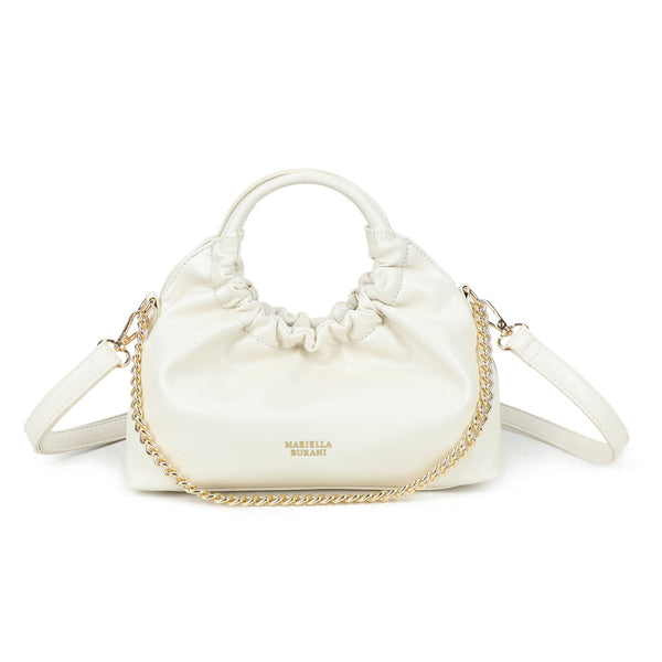 Borsetta in ecopelle lucida con manico tondo Mariella Burani MB7061