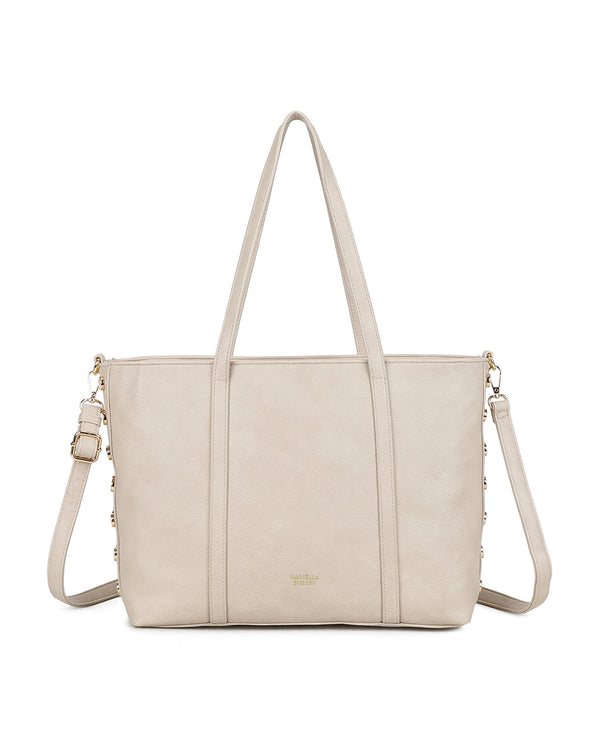 Borsa spalla shopper in ecopelle con borchie laterali Mariella Burani MB710