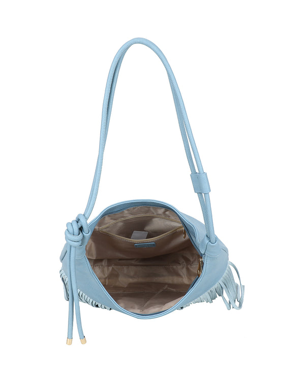 Borsa a spalla shopper in ecopelle Mariella Burani con frange MB714