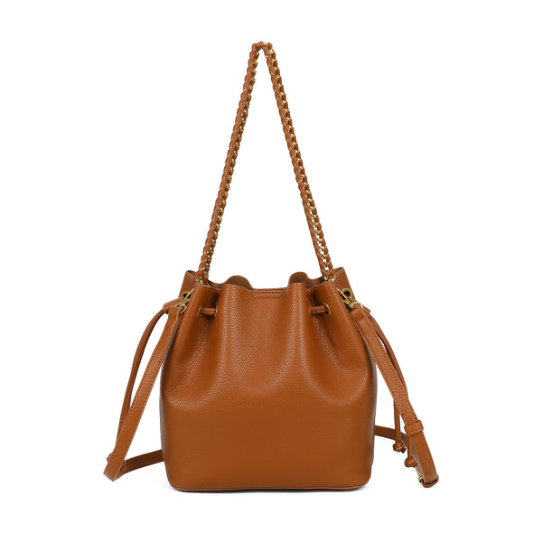 Borsa a sacco con coulisse e manico intrecciato a spalla in ecopelle Enrico Coveri EC2262