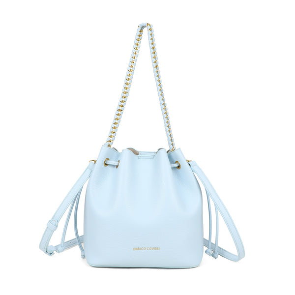 Borsa a sacco con coulisse e manico intrecciato a spalla in ecopelle Enrico Coveri EC2262