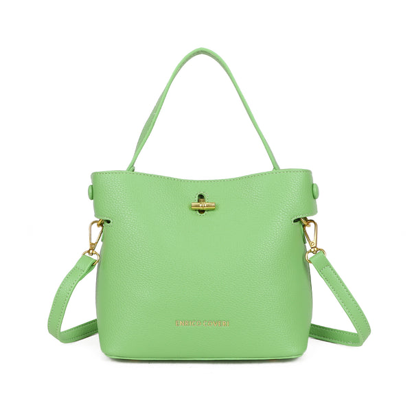 Borsa shopper in ecopelle Enrico Coveri con chiusura turn lock e pochette rimovibile EC2251