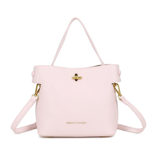 Borsa shopper in ecopelle Enrico Coveri con chiusura turn lock e pochette rimovibile EC2251