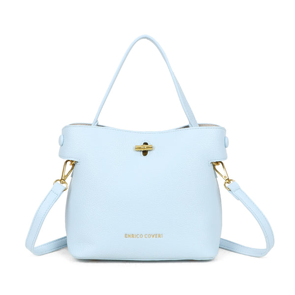 Borsa shopper in ecopelle Enrico Coveri con chiusura turn lock e pochette rimovibile EC2251