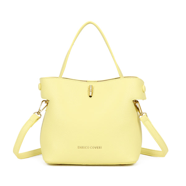 Borsa shopper in ecopelle Enrico Coveri con chiusura turn lock e pochette rimovibile EC2251