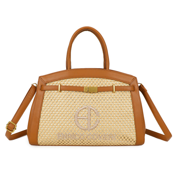 Bauletto in rafia ed ecopelle Enrico Coveri EC6277