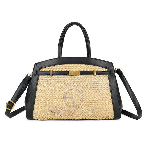 Bauletto in rafia ed ecopelle Enrico Coveri EC6277