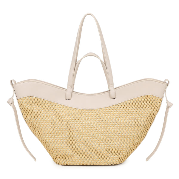 Borsa shopper mezzaluna in rafia ed ecopelle EC6276 Enrico Coveri