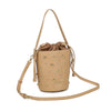 Borsa a secchiello in ecopelle con borchie e chiusura a coulisse VC523