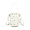 Borsa a secchiello in ecopelle con borchie e chiusura a coulisse VC523