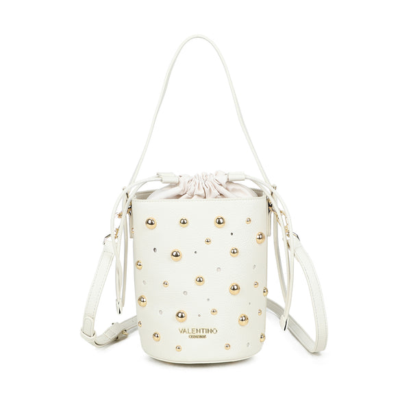 Borsa a secchiello in ecopelle con borchie e chiusura a coulisse VC523