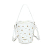 Borsa a secchiello in ecopelle con borchie e chiusura a coulisse VC523