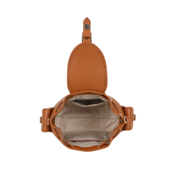 Borsa a spalla in ecopelle con patta e tasche laterali VC2012