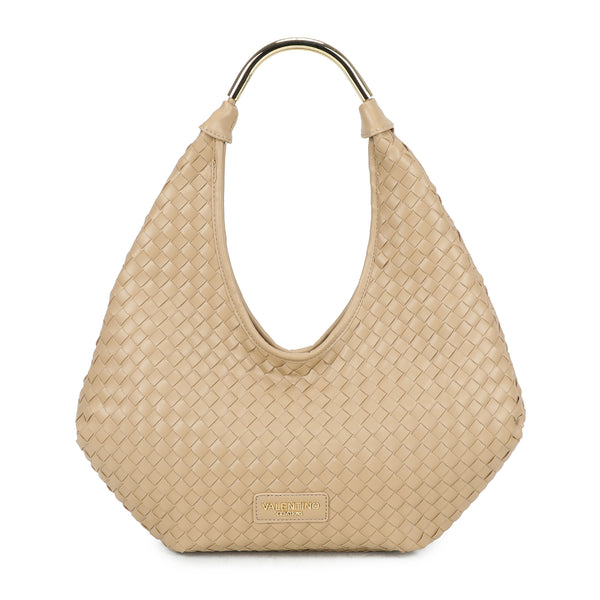 Shopper a spalla in ecopelle intrecciata e manico in metallo Valentino Creations VC2027
