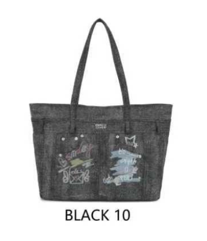 Borsa shopper in jeans Enrico Coveri EC6296 con disegno frontale