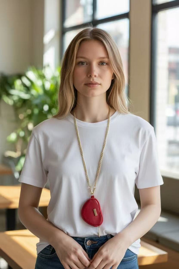 Portamonete a cuore con tracolla in catena VA010