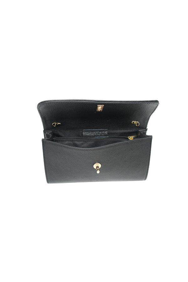 Maxi pochette con catena a tracolla in vera pelle 7520D