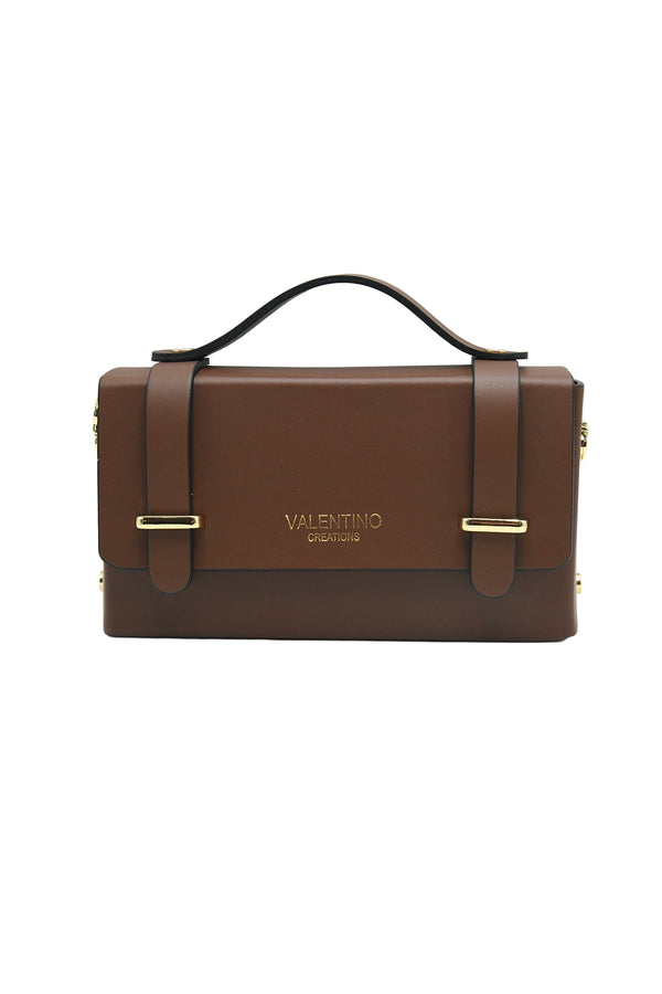 Borsa in vera pelle con inserti in acciaio inox VALENTINO Creations misura grande V853G