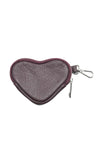 Portamonete a cuore in vera pelle con moschettone A138
