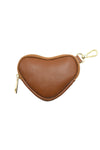 Portamonete a cuore in vera pelle con moschettone A138