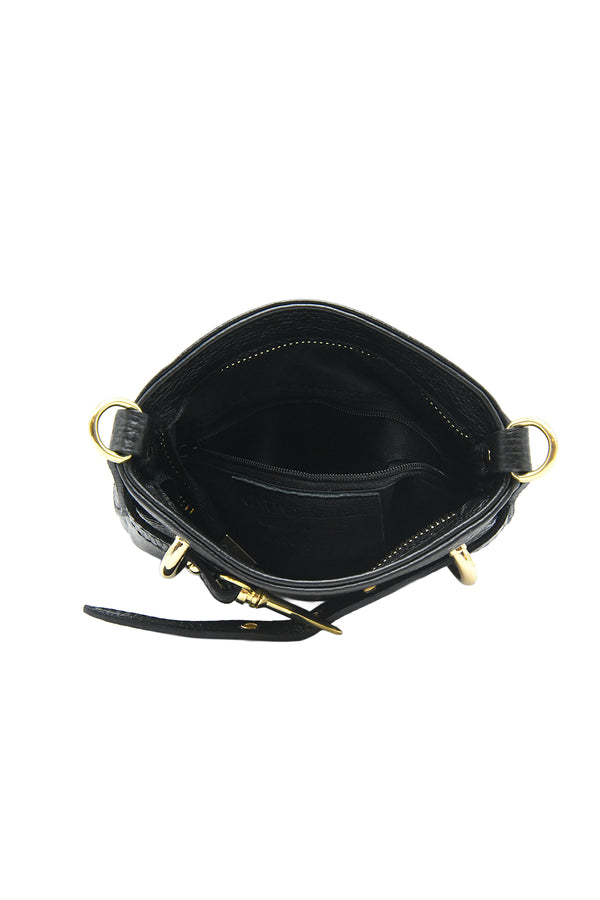 Borsetta a tracolla in vera pelle con cinturina V973