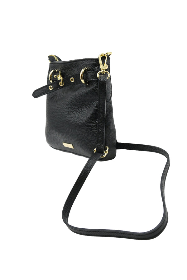 Borsetta a tracolla in vera pelle con cinturina V973