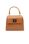 Borsa a patta in vera pelle martellata con chiusura turn lock V926D