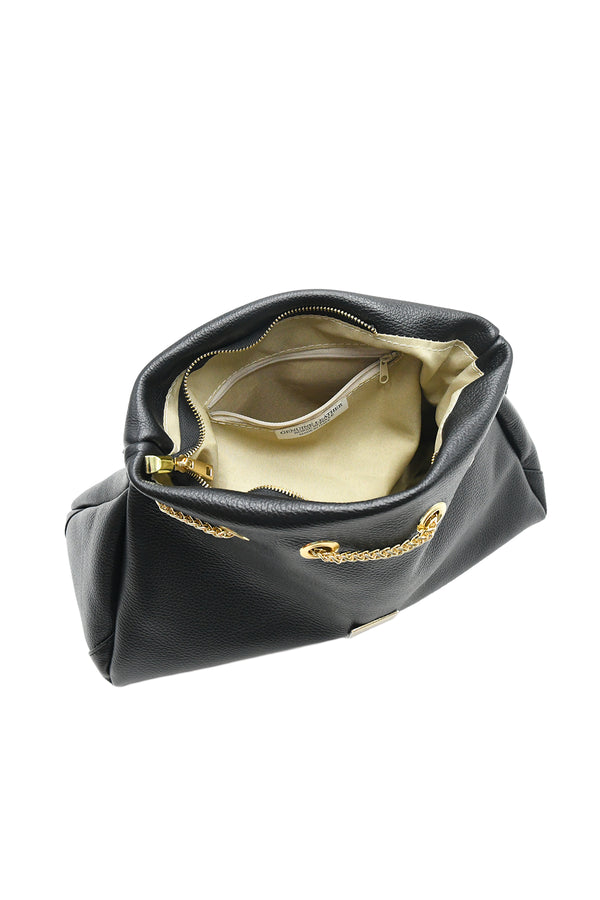 Borsa morbida a cupcake in vera pelle martellata V983