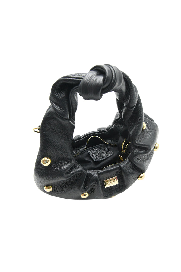 Borsetta a mano e a spalla in vera pelle martellata Valentino Creations V980