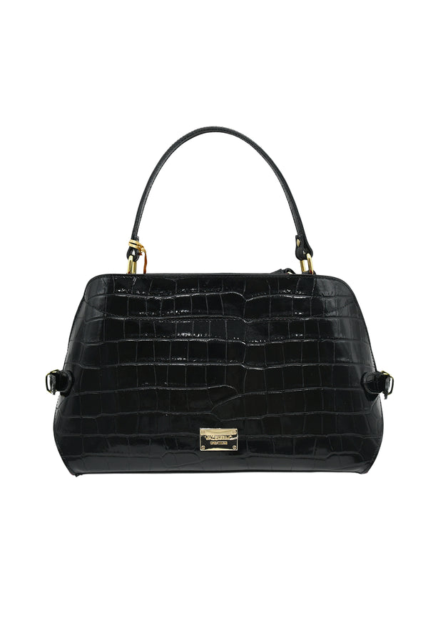 Borsa a bauletto in vera pelle stampa coccodrillo Valentino Creations V985COC