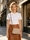 Pochette a tracolla in pelliccia e pelle sintetiche MB050