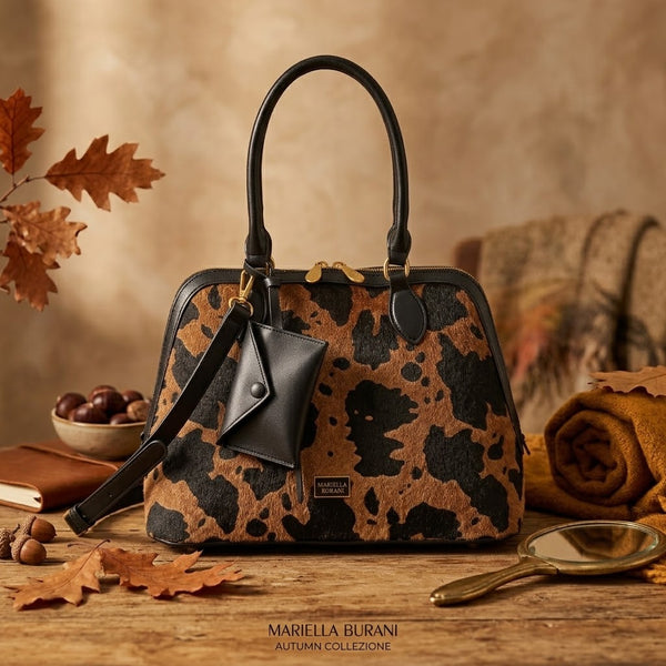 Borsa bauletto in ecopelle effetto muccato Mariella Burani con postina MB056