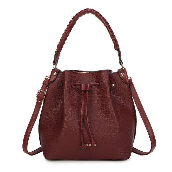 Borsa stile secchiello a coulisse con manico intrecciato Enrico Coveri EC5086