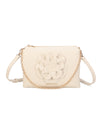 Borsetta pochette in ecopelle con catena a tracolla e fiore ECG609