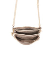 Borsetta pochette in ecopelle con catena a tracolla e fiore ECG609
