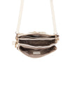Borsetta pochette in ecopelle con catena a tracolla e fiore ECG609