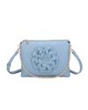 Borsetta pochette in ecopelle con catena a tracolla e fiore ECG609