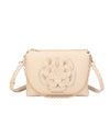 Borsetta pochette in ecopelle con catena a tracolla e fiore ECG609